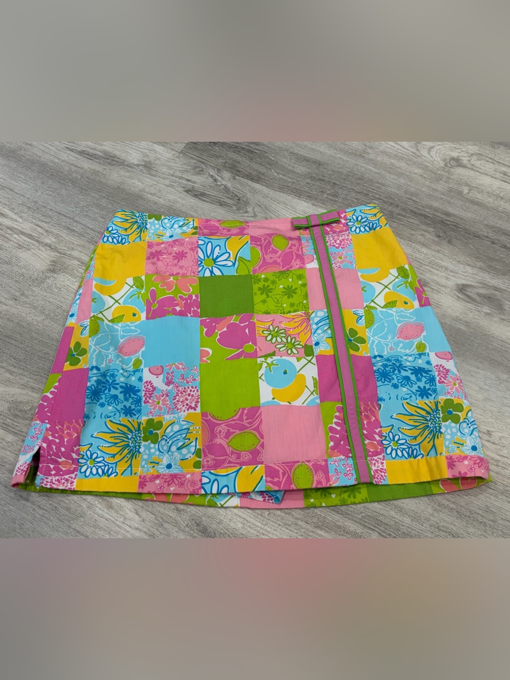 Lilly Pulitzer VTG girls 14 Patchwork Preppy Color-block Skort miniskirt